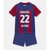 Stroje piłkarskie Barcelona Ilkay Gundogan #22 Koszulka Podstawowej dla dzieci 2023-24 Krótki Rękaw (+ szorty)